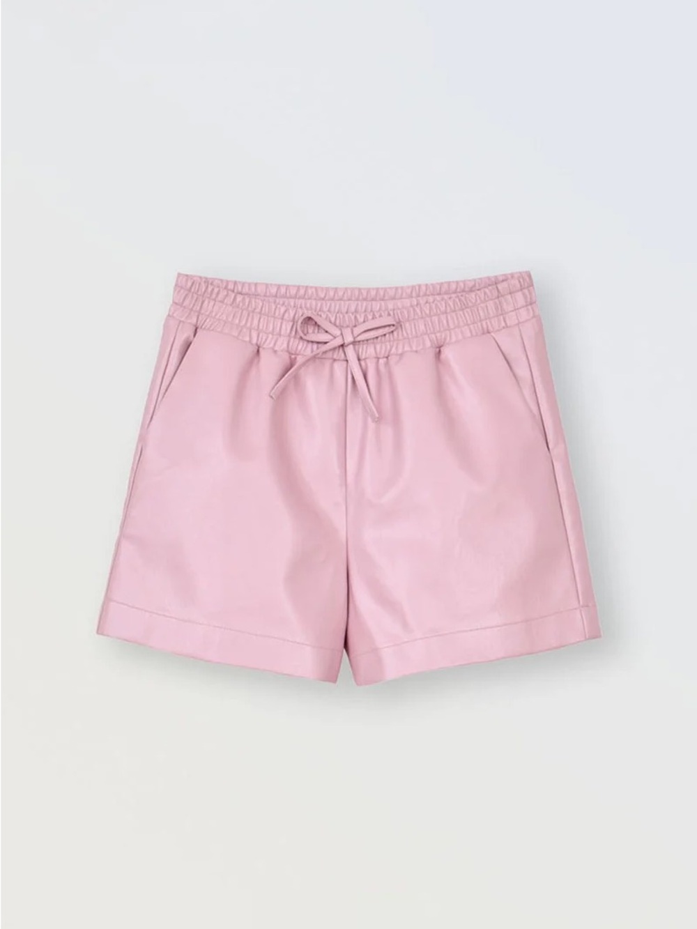 Molly Bracken Girls Faux Leather Pink Shorts Size 14 Elastic Waist